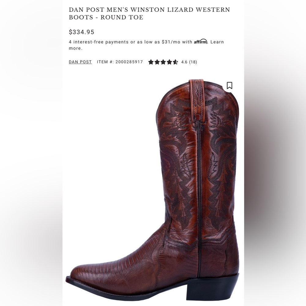 Dan Post Brown Cowboy Western Boots